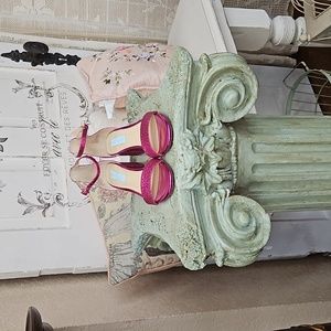 Betsey Johnson Miri fuchsia glitter dress sandals.